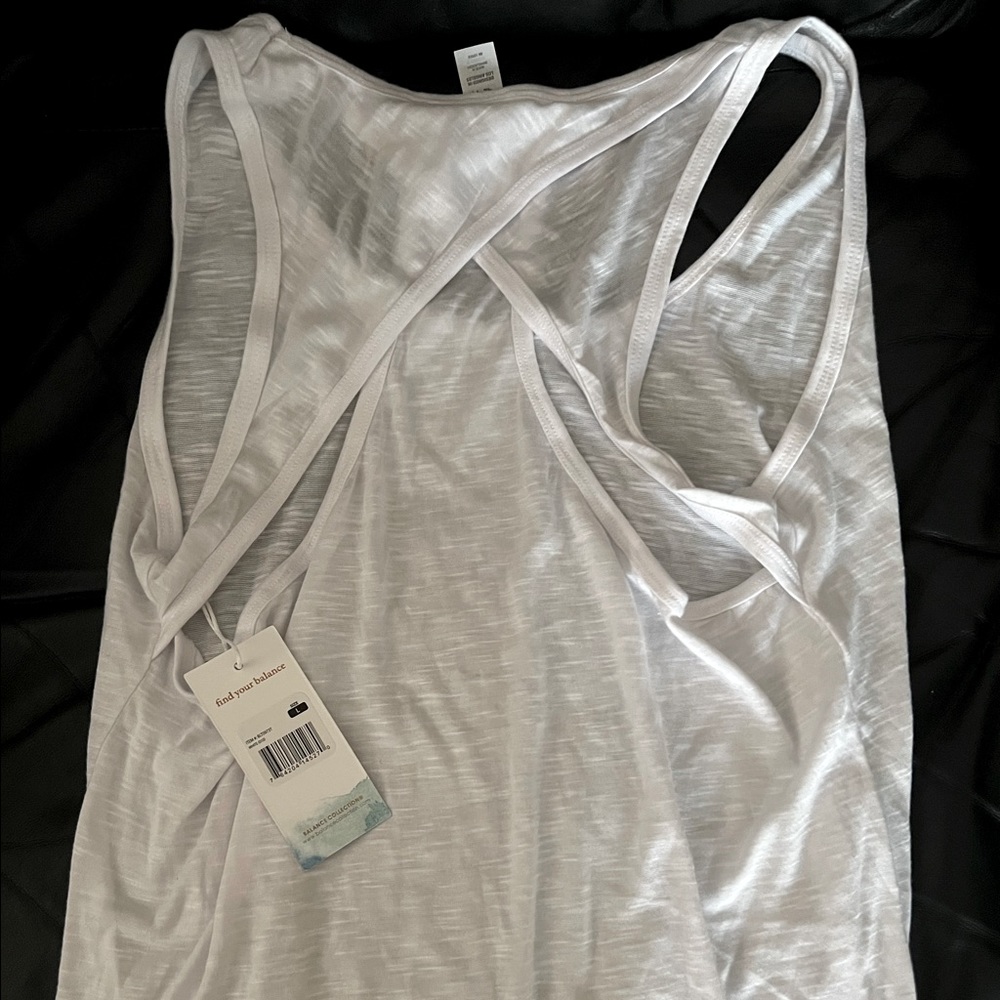 White athletic tank with cute back